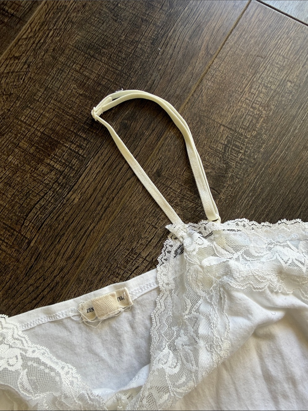 White Lace-Trim Camisole - Picture 4 of 5